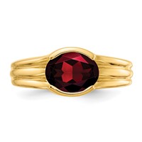 14K Yellow Gold 8x 6mm Oval Garnet East-West Ring view 5