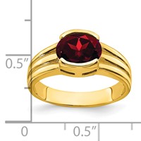 14K Yellow Gold 8x 6mm Oval Garnet East-West Ring view 3