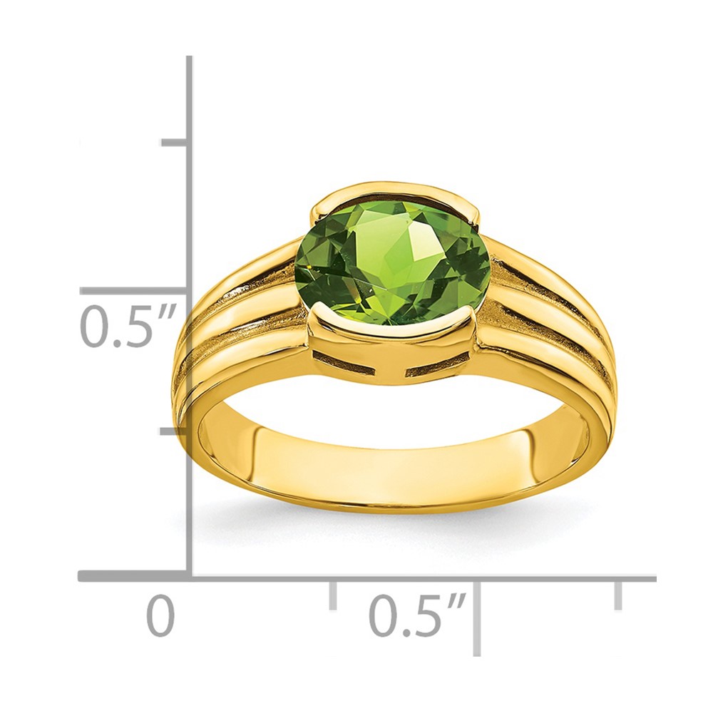 14k 8x6mm Oval Peridot ring (Y4473PE)