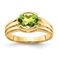 14K 8x6mm Oval Peridot East-West Ring view 1