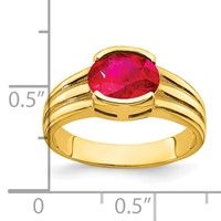 14K 8x6mm Oval Ruby East-West Ring view 2