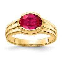 14K 8x6mm Oval Ruby East-West Ring view 1