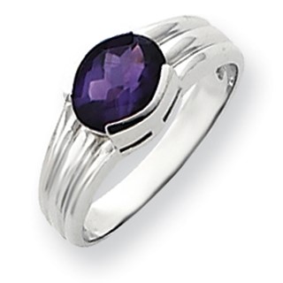 14k White Gold 8x6mm Oval Gemstone Rings