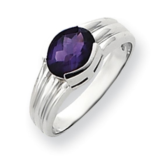 14k White Gold 8x6mm Oval Gemstone Rings