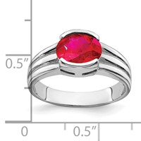 14K White Gold 8x6mm Oval Ruby Ring view 2
