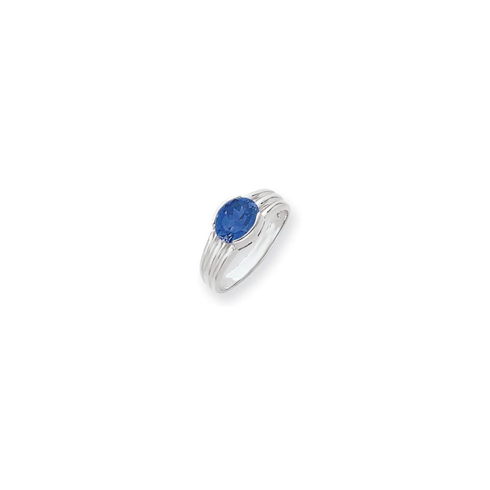 14K White Gold 8x 6mm Oval Tsavorite Ring