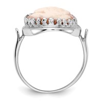 14K White Gold Cameo Ring view 2