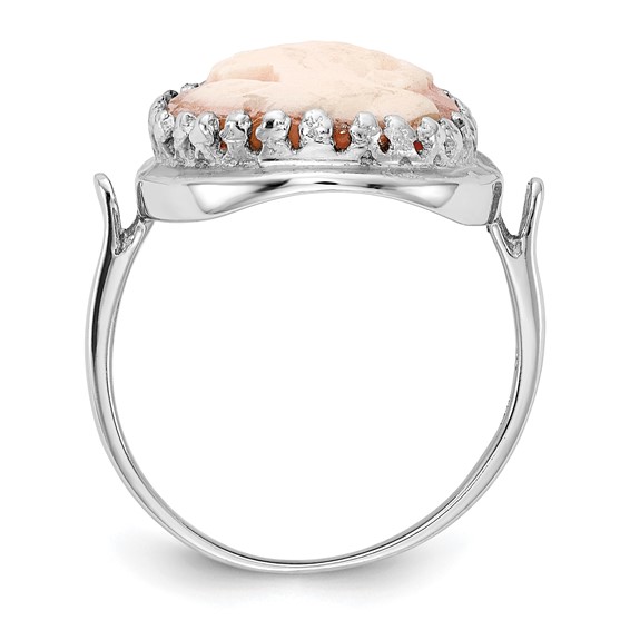 14k White Gold Cameo Ring