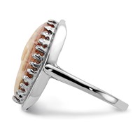 14K White Gold Cameo Ring view 3