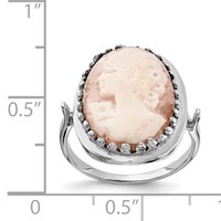 14K White Gold Cameo Ring view 4
