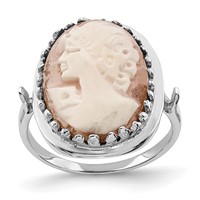 14K White Gold Cameo Ring view 1