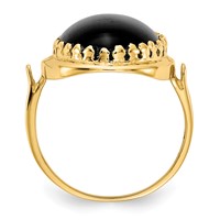14K Yellow Gold 16x 12mm Oval Onyx Ring view 2