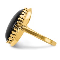 14K Yellow Gold 16x 12mm Oval Onyx Ring view 3