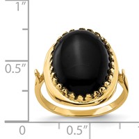 14K Yellow Gold 16x 12mm Oval Onyx Ring view 4