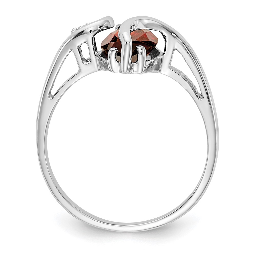 14k White Gold 12x6mm Marquise Garnet A Diamond ring (Y4530GA/A)