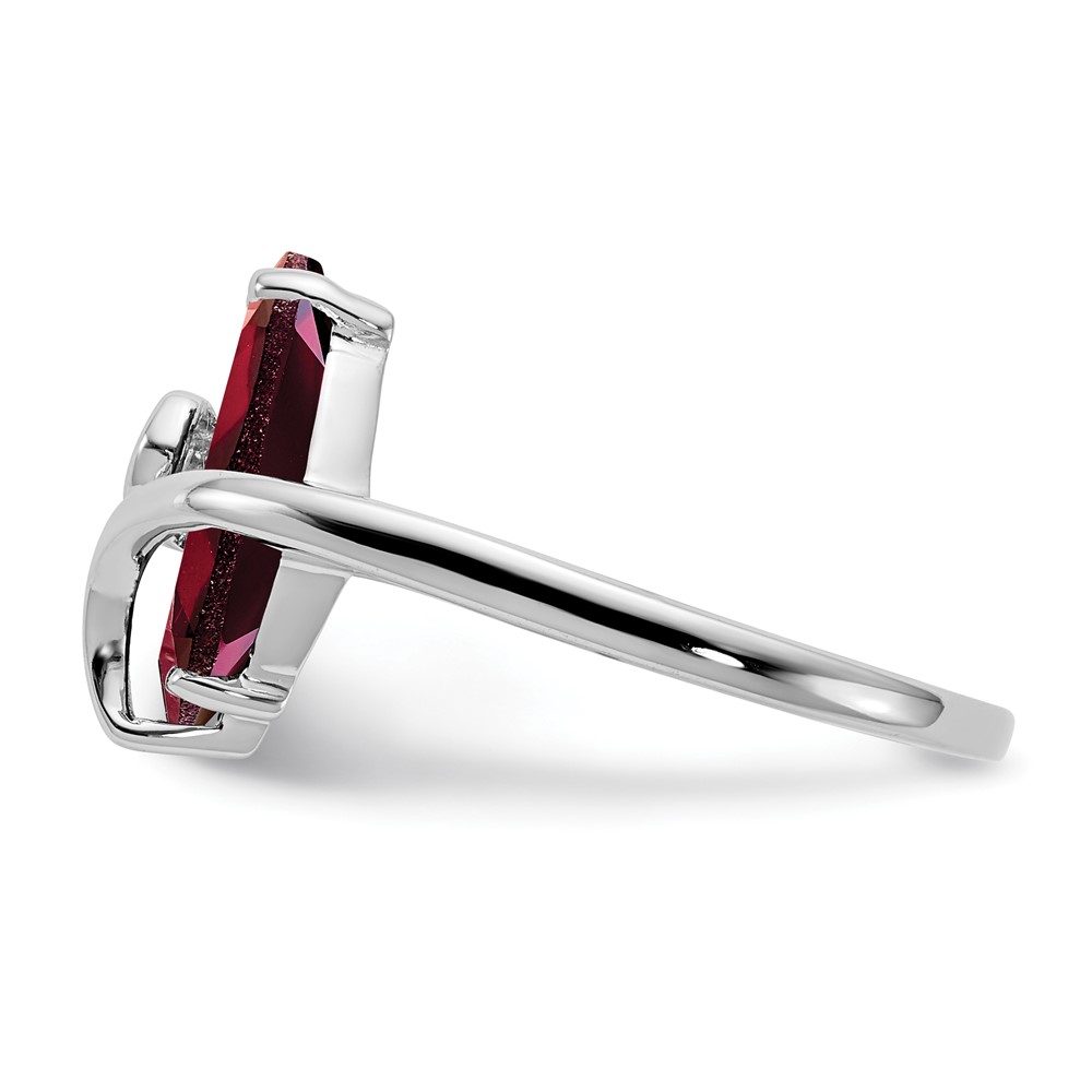 14k White Gold 12x6mm Marquise Garnet A Diamond ring (Y4530GA/A)
