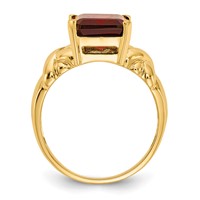 14K Yellow Gold 11x9mm Emerald-cut Garnet Ring view 2