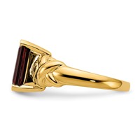 14K Yellow Gold 11x9mm Emerald-cut Garnet Ring view 4