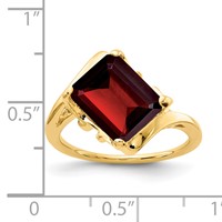 14K Yellow Gold 10x 8mm Emerald-cut Garnet Ring view 2
