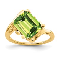 14K Yellow Gold 10x8mm Emerald-cut Peridot Ring view 1