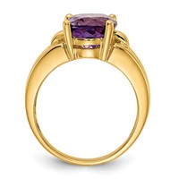 14K Yellow Gold 11x9mm Oval Amethyst Ring view 2