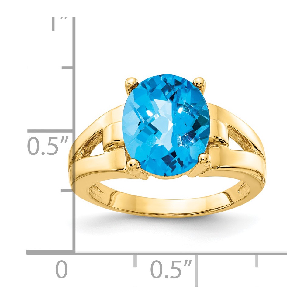 14k 11x9mm Oval Blue Topaz ring (Y4546BT)