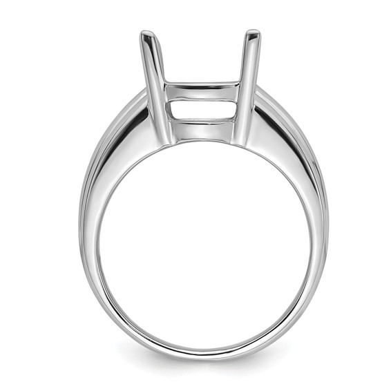 14k White Gold Holds 12x10mm Oval Gemstone Ring Mounting