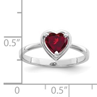 14K White Gold 6mm Heart Lab-Created Ruby Ring view 2