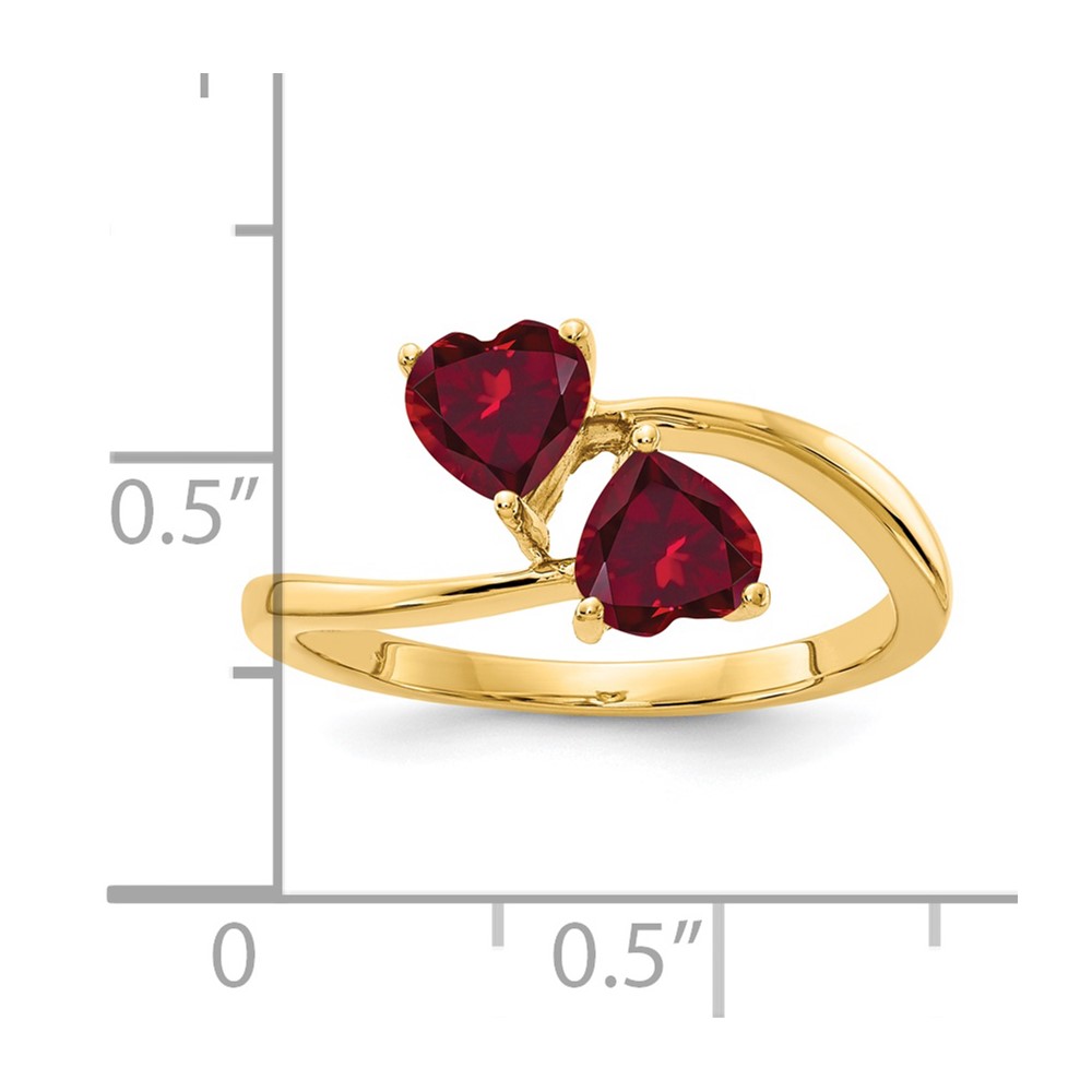 14k 5mm Heart Created Ruby ring (Y4584CR)