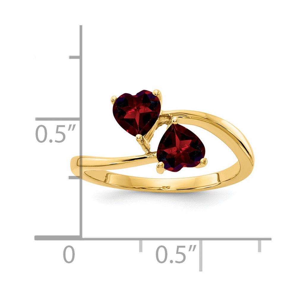 14k 5mm Heart Garnet ring (Y4584GA)