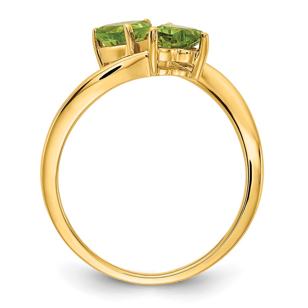 14k 5mm Heart Peridot ring (Y4584PE)