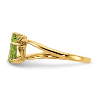 14K 5mm Heart Peridot 2-Stone Ring view 4