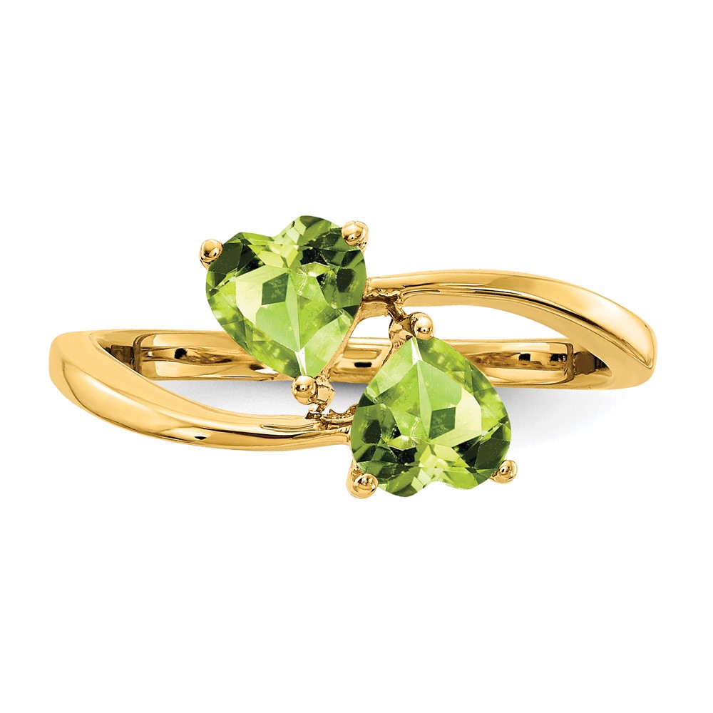14k 5mm Heart Peridot ring (Y4584PE)