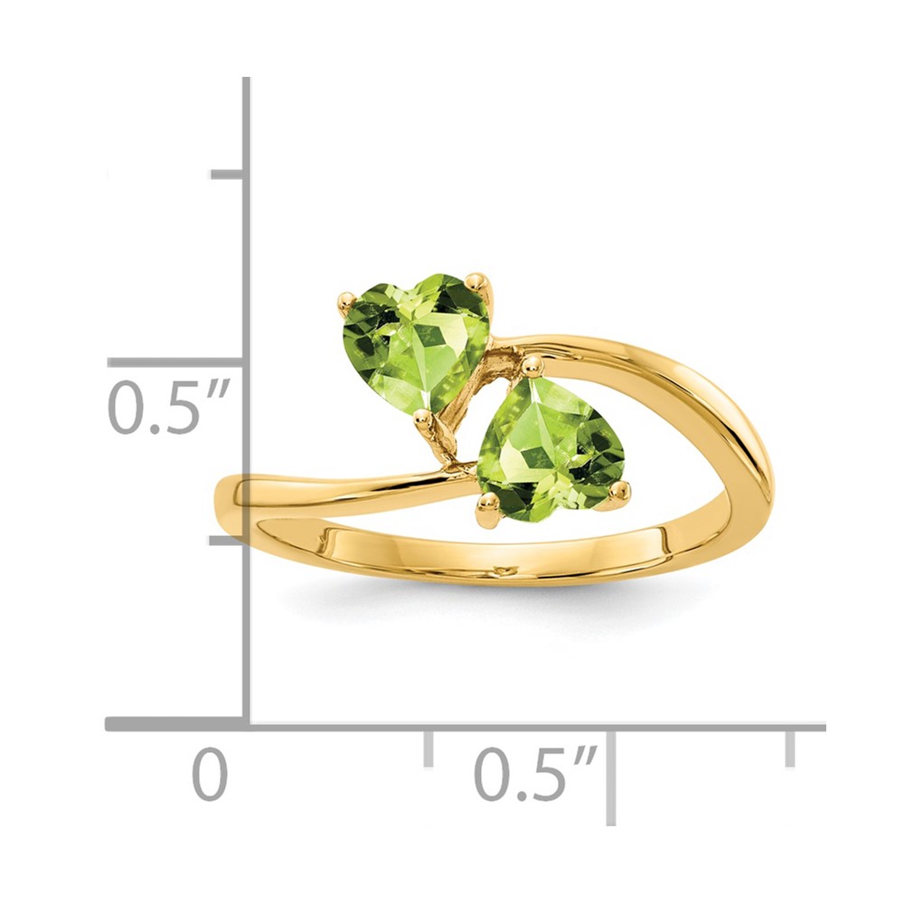 14k 5mm Heart Peridot ring (Y4584PE)
