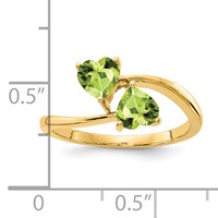 14K 5mm Heart Peridot 2-Stone Ring view 3
