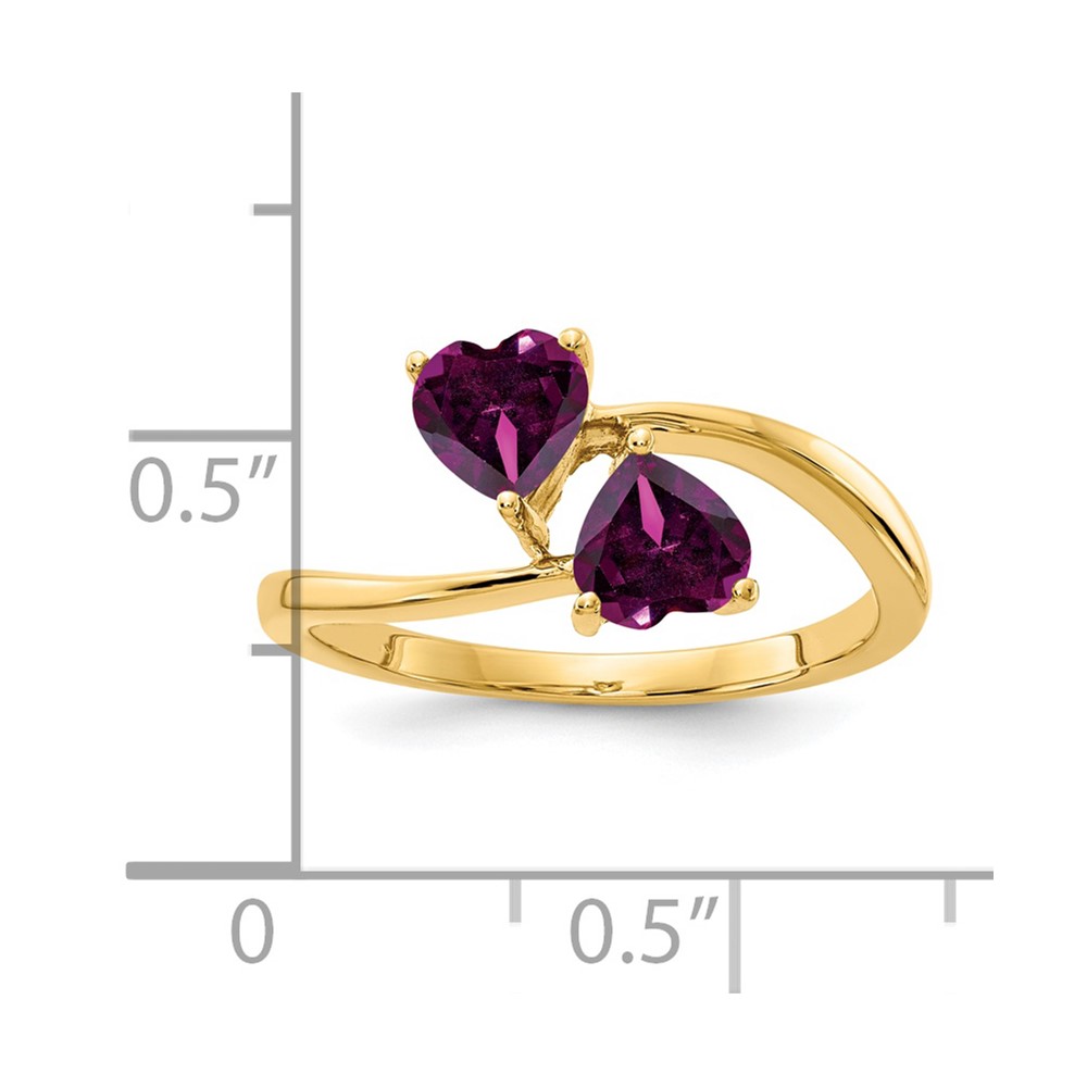 14k 5mm Heart Rhodolite Garnet ring (Y4584RG)