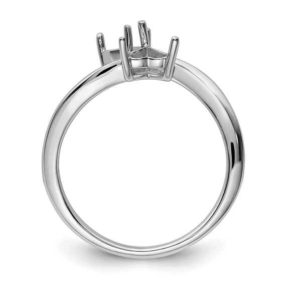 14k White Gold Holds 2-5mm Heart Gemstone Ring Mounting
