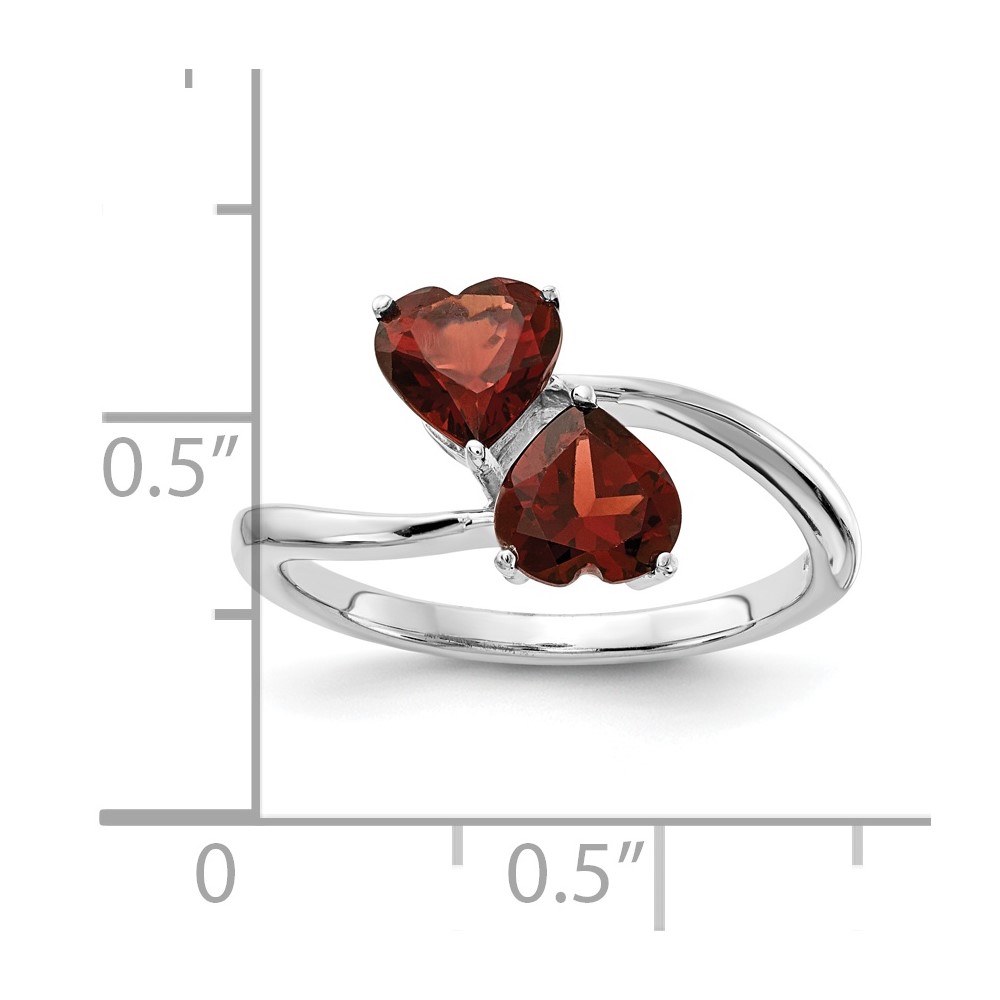 14k White Gold 5mm Heart Garnet ring (Y4585GA)