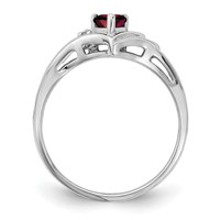 14K White Gold Holds 1-1.4mm Diamond and 4mm Heart Gemstone Ring Mounting view 2
