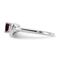 14K White Gold Holds 1-1.4mm Diamond and 4mm Heart Gemstone Ring Mounting view 3