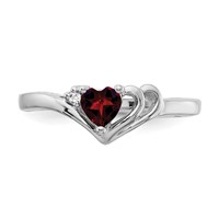 14K White Gold Holds 1-1.4mm Diamond and 4mm Heart Gemstone Ring Mounting view 4