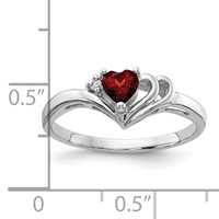 14K White Gold Holds 1-1.4mm Diamond and 4mm Heart Gemstone Ring Mounting view 5