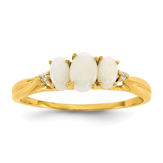 14ky Opal & Diamond Ring