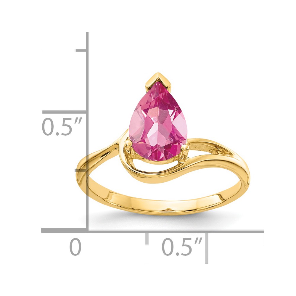 14k Pear Shaped Pink Tourmaline Ring (Y4616PT)