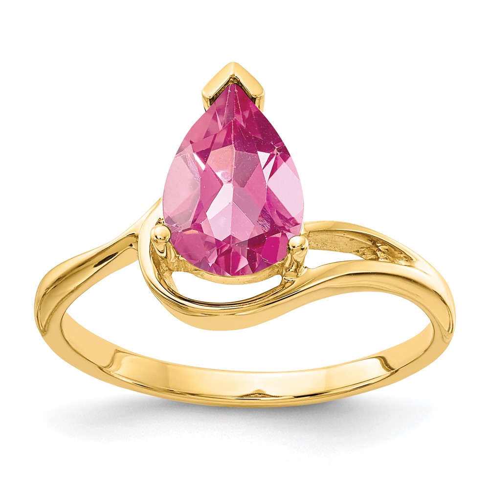 14k Pear Shaped Pink Tourmaline Ring (Y4616PT)