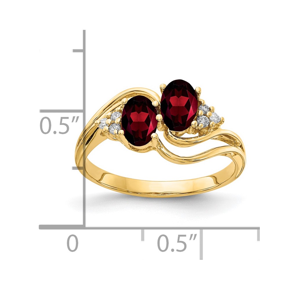 14k 6x4mm Oval Garnet AA Diamond ring (Y4617GA/AA)