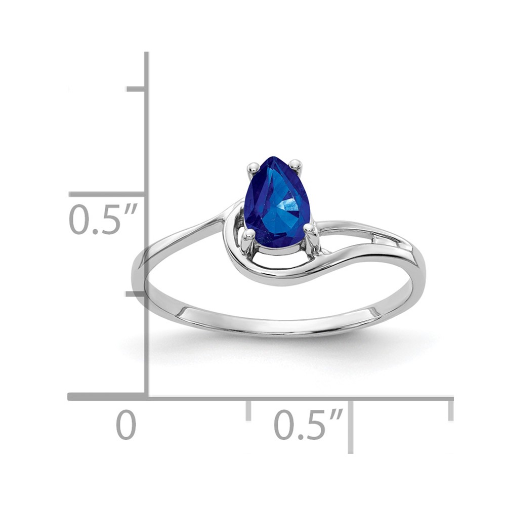 14k White Gold 6x4mm Pear Sapphire ring (Y4627S)