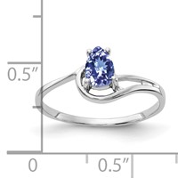 14K White Gold 6x4mm Pear Tanzanite Ring view 2