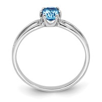 14K White Gold 6x4mm Oval Blue Topaz Ring view 2