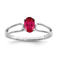14K White Gold 6x4mm Oval Ruby Ring view 1
